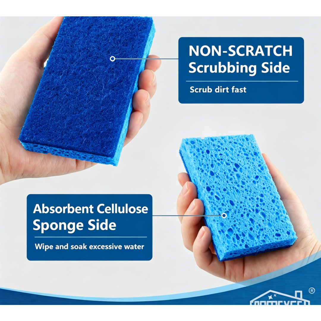 HOMEXCEL Kitchen Sponges, 24-pack, won't scratch your dishwashing sponges.