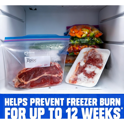 Ziploc Gallon Food Storage Freezer Bags, Stay Open Design, Easy to Fill, 66 Count