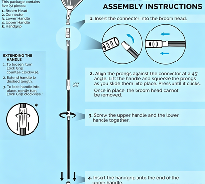 Helio AirBroom 3-Piece All-Surface Cleaning Kit includes a sweeper and a squeegee.