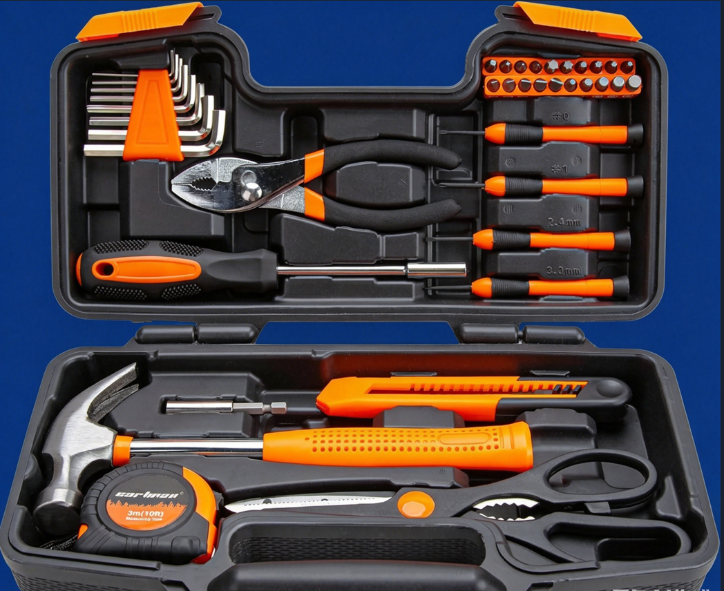 Cartman 39-piece Household Tool Set with Plastic Tool Box Storage Box