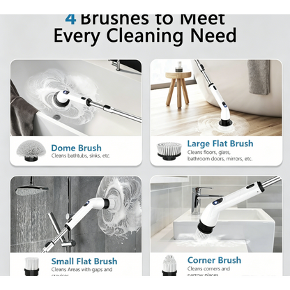 TUYU Electric Rotary Cleaning Brush, IPX7 Waterproof Bathroom Cleaning Brush