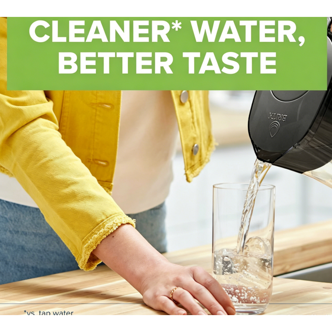 Brita Metro water filter pitcher with smart indicator light for easy filter replacement.