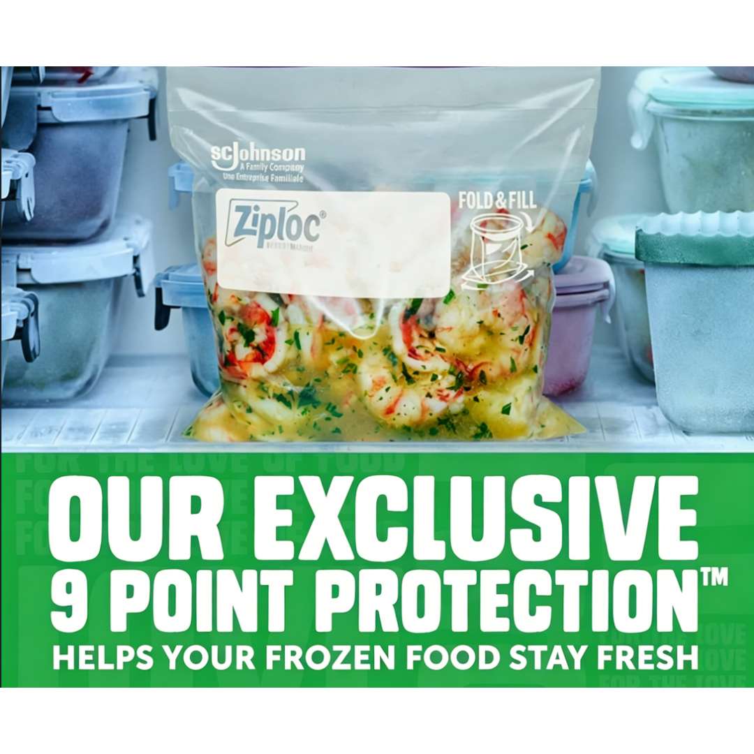 Ziploc Gallon Food Storage Freezer Bags, Stay Open Design, Easy to Fill, 66 Count