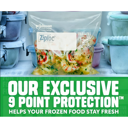 Ziploc Gallon Food Storage Freezer Bags, Stay Open Design, Easy to Fill, 66 Count