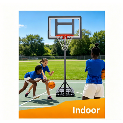 Adjustable Height Kids Basketball Hoop | 5.5–7.5 FT, 33" Shatterproof Backboard