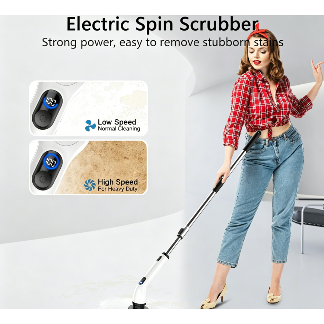 TUYU Electric Rotary Cleaning Brush, IPX7 Waterproof Bathroom Cleaning Brush