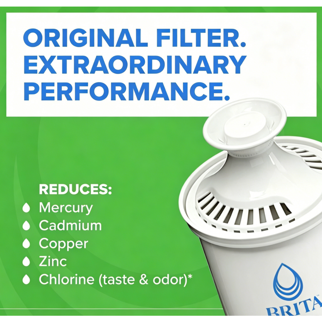 Brita Metro water filter pitcher with smart indicator light for easy filter replacement.