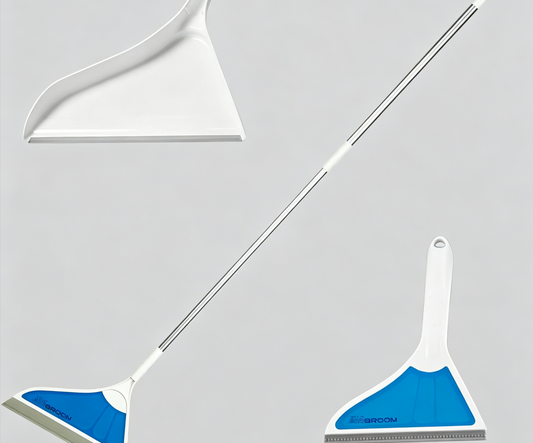 Helio AirBroom 3-Piece All-Surface Cleaning Kit includes a sweeper and a squeegee.