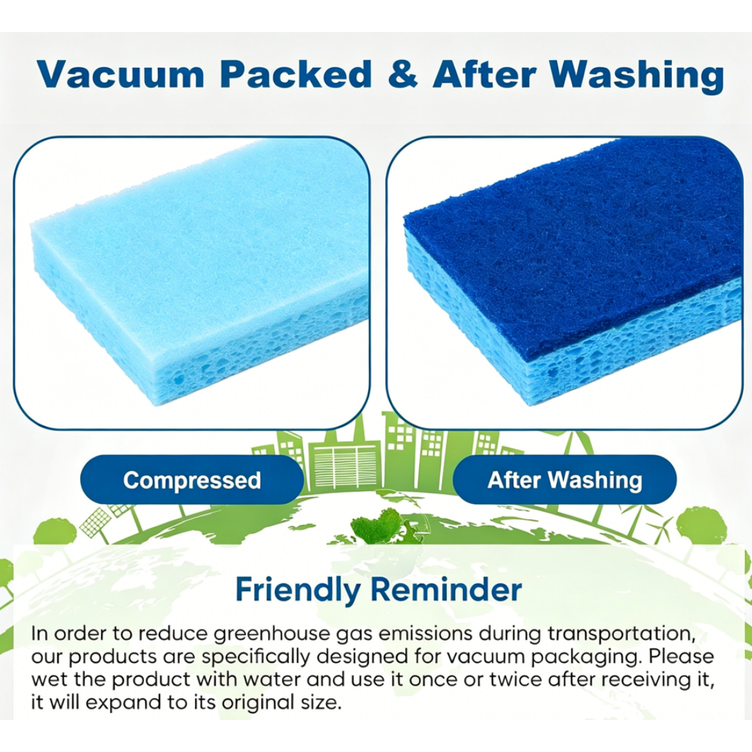 HOMEXCEL Kitchen Sponges, 24-pack, won't scratch your dishwashing sponges.
